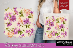 Pastel Flowers Tote Bag - Summer Tote Bag PNG Sublimation Product Image 1