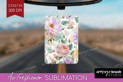 Pastel Flowers Air Freshener PNG - Summer PNG Sublimation Product Image 1
