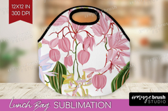 Pastel Flowers Lunch Bag - Summer Lunch Bug PNG Sublimation Product Image 1