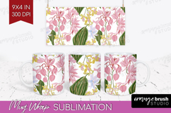Pastel Flowers Mug Wrap - Summer Mug PNG Sublimation Product Image 1