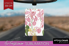 Pastel Flowers Air Freshener PNG - Summer PNG Sublimation Product Image 1