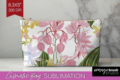 Pastel Flowers Cosmetic Bag - Summer Makeup Bag PNG Product Image 1