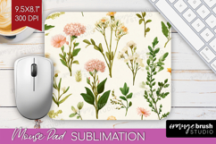 Pastel Flowers Mouse Pad Sublimation - Summer Mousepad PNG Product Image 1