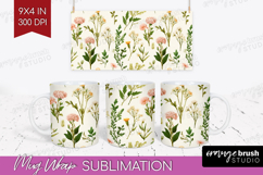 Pastel Flowers Mug Wrap - Summer Mug PNG Sublimation Product Image 1