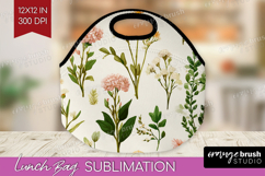 Pastel Flowers Lunch Bag - Summer Lunch Bug PNG Sublimation Product Image 1
