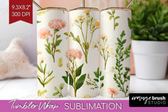 Pastel Flowers Tumbler Wrap - Summer Tumbler PNG Sublimation Product Image 1