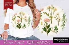 Pastel Flowers Round Tshirt Background - Summer PNG Product Image 1