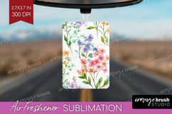 Pastel Flowers Air Freshener PNG - Summer PNG Sublimation Product Image 1