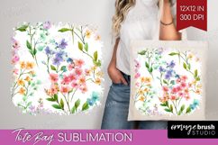 Pastel Flowers Tote Bag - Summer Tote Bag PNG Sublimation Product Image 1