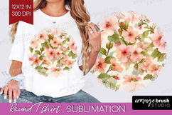 Pastel Flowers Round Tshirt Background - Summer PNG Product Image 1