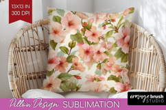 Pastel Flowers Pillow Sublimation - Summer Pillow Cover PNG Product Image 1