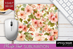 Pastel Flowers Mouse Pad Sublimation - Summer Mousepad PNG Product Image 1