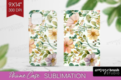 Pastel Flowers Phone Case PNG - Summer Case PNG Sublimation Product Image 1