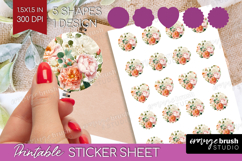 Pastel Flowers Round Sticker - Summer Printable Sticker Product Image 1