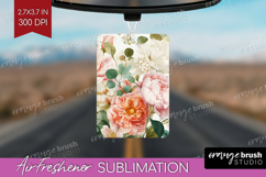 Pastel Flowers Air Freshener PNG - Summer PNG Sublimation Product Image 1