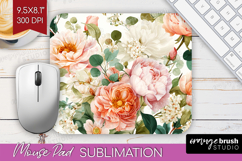 Pastel Flowers Mouse Pad Sublimation - Summer Mousepad PNG Product Image 1