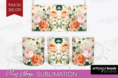 Pastel Flowers Mug Wrap - Summer Mug PNG Sublimation Product Image 1