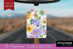 Pastel Flowers Air Freshener PNG - Summer PNG Sublimation Product Image 1