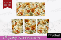 Pastel Flowers Mug Wrap - Summer Mug PNG Sublimation Product Image 1