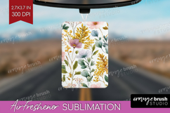 Pastel Flowers Air Freshener PNG - Summer PNG Sublimation Product Image 1