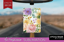 Pastel Flowers Air Freshener PNG - Summer PNG Sublimation Product Image 1