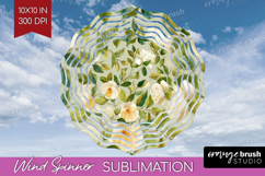 Pastel Flowers Wind Spinner Sublimation PNG - Summer Round Product Image 1
