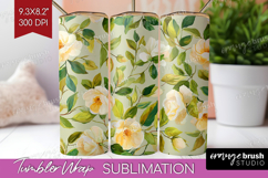 Pastel Flowers Tumbler Wrap - Summer Tumbler PNG Sublimation Product Image 1