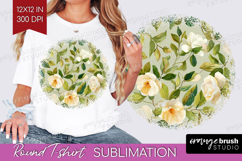 Pastel Flowers Round Tshirt Background - Summer PNG Product Image 1