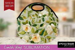 Pastel Flowers Lunch Bag - Summer Lunch Bug PNG Sublimation Product Image 1