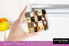 Patchwork Halloween Magnet Sublimation - Ghost Magnet PNG Product Image 1