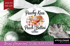 Peach Bellini Cocktail Ornament PNG Summer Drink PNG Product Image 1