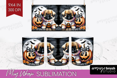 Pekingese Dog Mug Wrap Halloween Mug PNG Sublimation Product Image 1