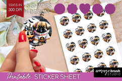 Pekingese Dog Round Sticker Halloween Printable Sticker Product Image 1