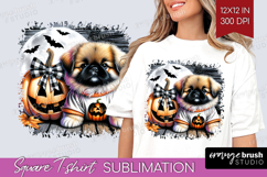 Pekingese Dog Square Tshirt Background Halloween PNG Product Image 1