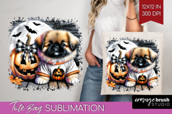 Pekingese Dog Tote Bag Halloween Tote Bag PNG Sublimation Product Image 1