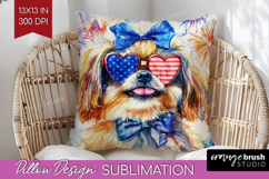Pekingese Dog Pillow Sublimation 4th Of July Pillow Cover Product Image 1