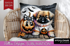 Pekingese Dog Pillow Sublimation Halloween Pillow Cover PNG Product Image 1
