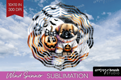 Pekingese Dog Wind Spinner Sublimation PNG Halloween Round Product Image 1