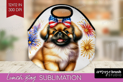 Pekingese Dog Lunch Bag Patriotic Dog Lunch Bug PNG Product Image 1