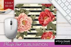 Peony Flowers Mouse Pad Sublimation - Floral Mousepad PNG Product Image 1