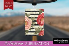 Peony Flowers Air Freshener PNG - Floral PNG Sublimation Product Image 1