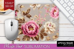 Peony Flowers Mouse Pad Sublimation - Floral Mousepad PNG Product Image 1