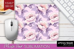 Peony Flowers Mouse Pad Sublimation - Floral Mousepad PNG Product Image 1
