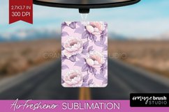 Peony Flowers Air Freshener PNG - Floral PNG Sublimation Product Image 1