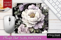 Peony Flowers Mouse Pad Sublimation - Floral Mousepad PNG Product Image 1
