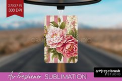 Peony Flowers Air Freshener PNG - Floral PNG Sublimation Product Image 1