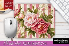 Peony Flowers Mouse Pad Sublimation - Floral Mousepad PNG Product Image 1