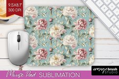 Peony Flowers Mouse Pad Sublimation - Floral Mousepad PNG Product Image 1