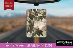 Peony Flowers Air Freshener PNG - Floral PNG Sublimation Product Image 1