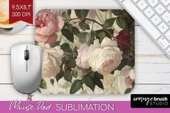 Peony Flowers Mouse Pad Sublimation - Floral Mousepad PNG Product Image 1